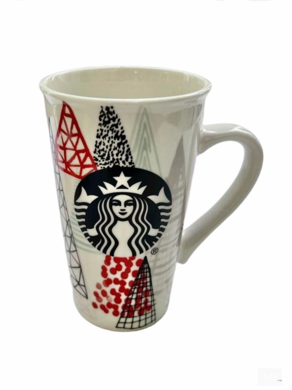 Starbucks Tall Holiday Trees Ceramic Coffee Mug 16oz. Mermaid Logo